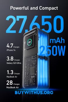 סוללת גיבוי ניידת Anker Prime 27650mAh (250W) – הטענה חכמה לכל יעד, בכל זמן!