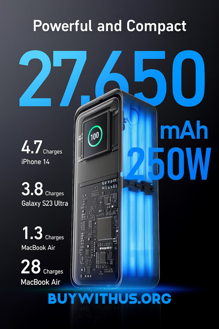 סוללת גיבוי ניידת Anker Prime 27650mAh (250W) – הטענה חכמה לכל יעד, בכל זמן! סוללת גיבוי ניידת Anker Prime 27650mAh (250W) – הטענה חכמה לכל יעד, בכל זמן!