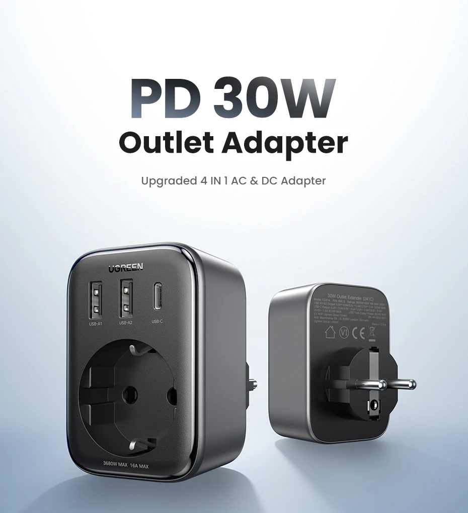 מפצל טעינה חכם UGREEN CD314 – עוצמה ונוחות ב-13.5$ בלבד!