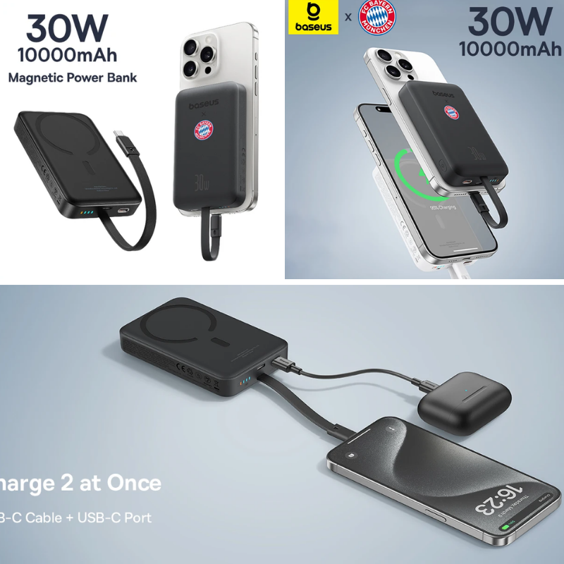 מטען נייד מגנטי בסוס Baseus 10000mAh – טעינה אלחוטית אמיתית במחיר פסיכי!