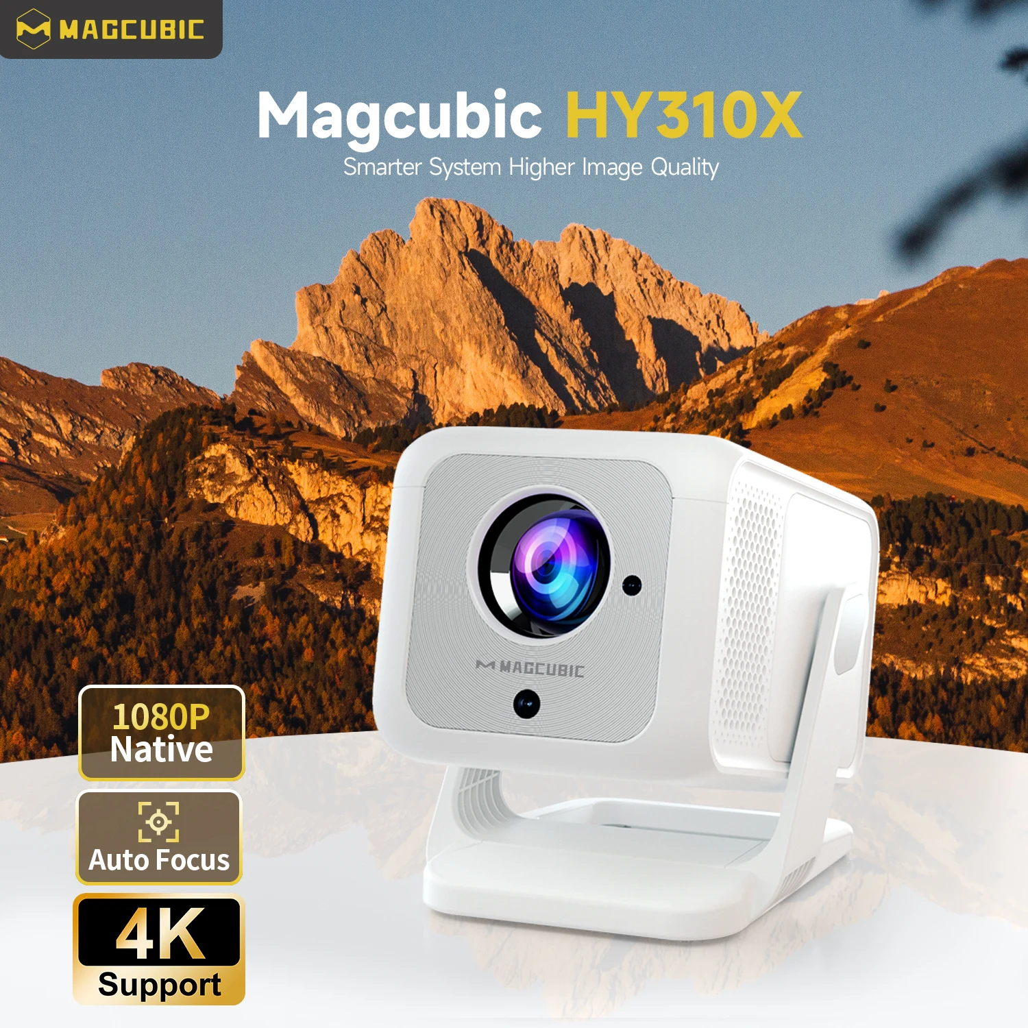 מקרן קומפקטי מהדור החדש Magcubic HY310X לקולנוע ביתי וחיצוני במארז ומחיר קטן