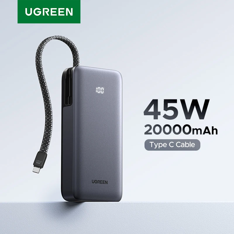 מטען נייד UGREEN 45W בנפח 20,000mAh – פתרון עוצמתי, מהיר וקומפקטי לטעינה בכל מקום