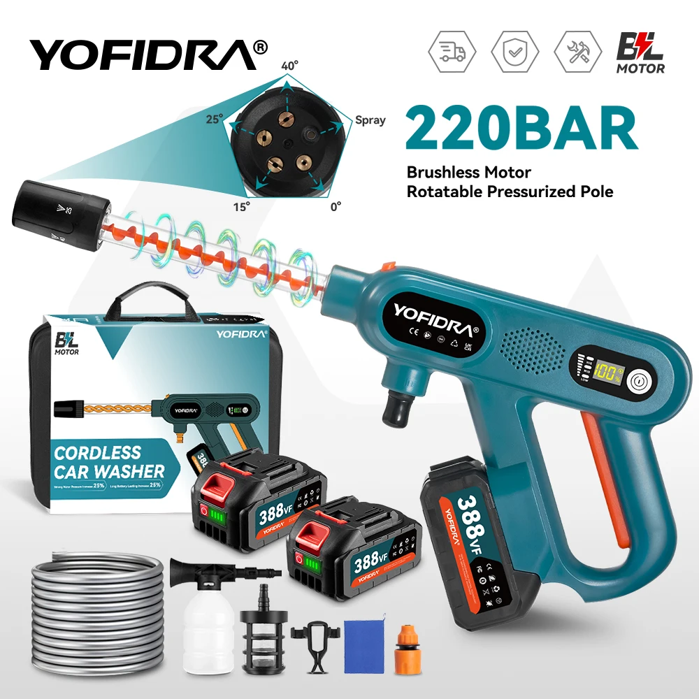גרניק נייד מדגם חדש ומשופר YOFIDRA – מכשיר שטיפה בלחץ מים אלחוטי תואם סוללות מקיטה 18V Sdfd81b0ba3584bd5a9fac29a6e4f7e39n