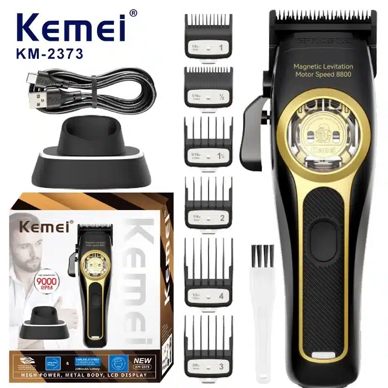 מכונת תספורת מדרגת שיער מקצועית Kemei KM-2373 לביצועים של מספרה בבית שלכם!