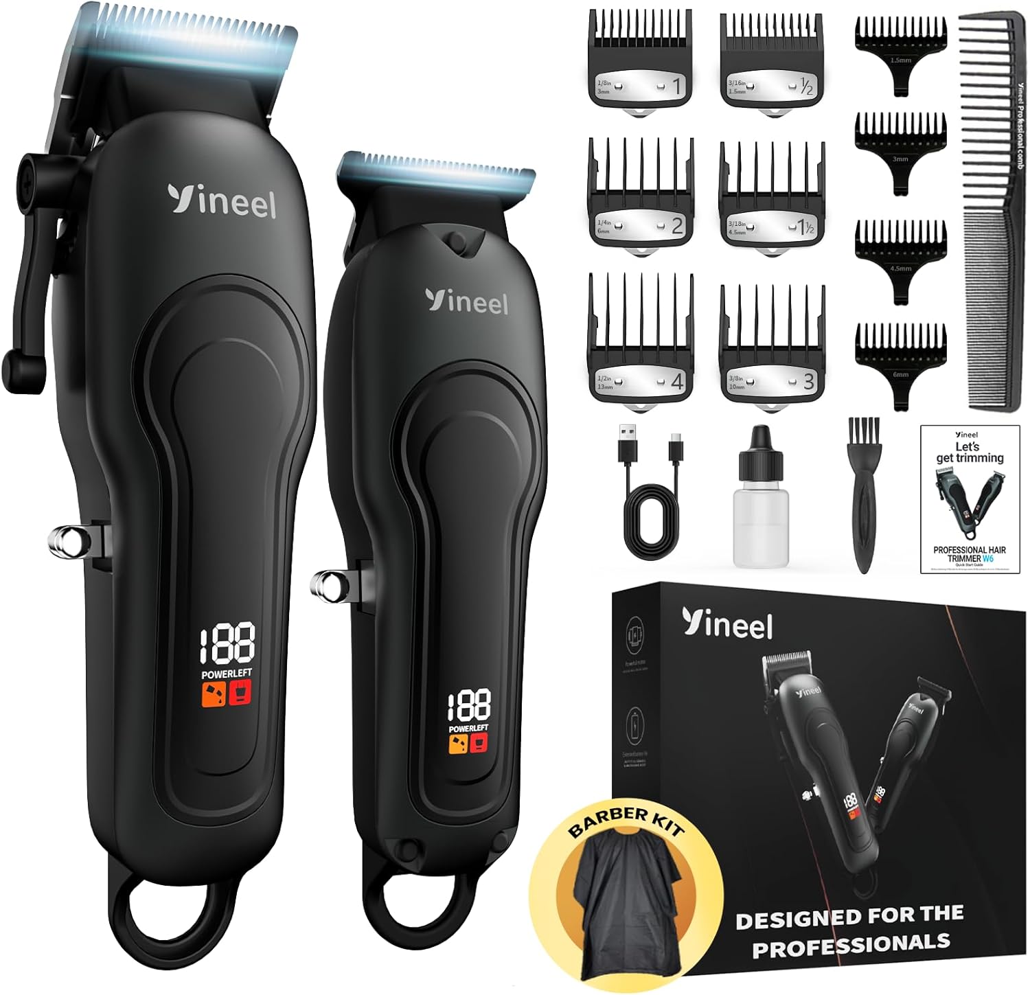 Yineel Hair Clippers for Men – ערכת תספורת מקצועית שקטה במחיר חסר תקדים!