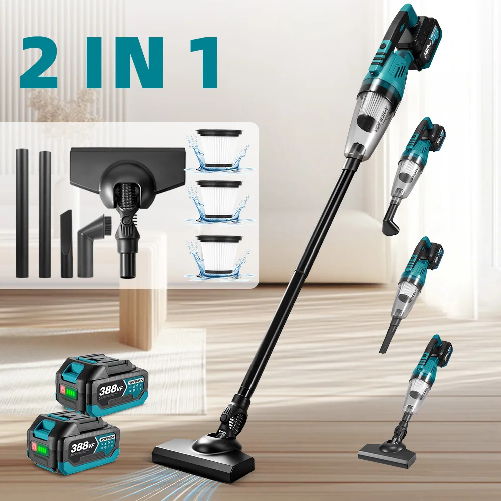 שואב אבק אלחוטי קומפקטי 2 ב-1 דגם חדש YOFIDRA תואם Makita במחיר מטורף!