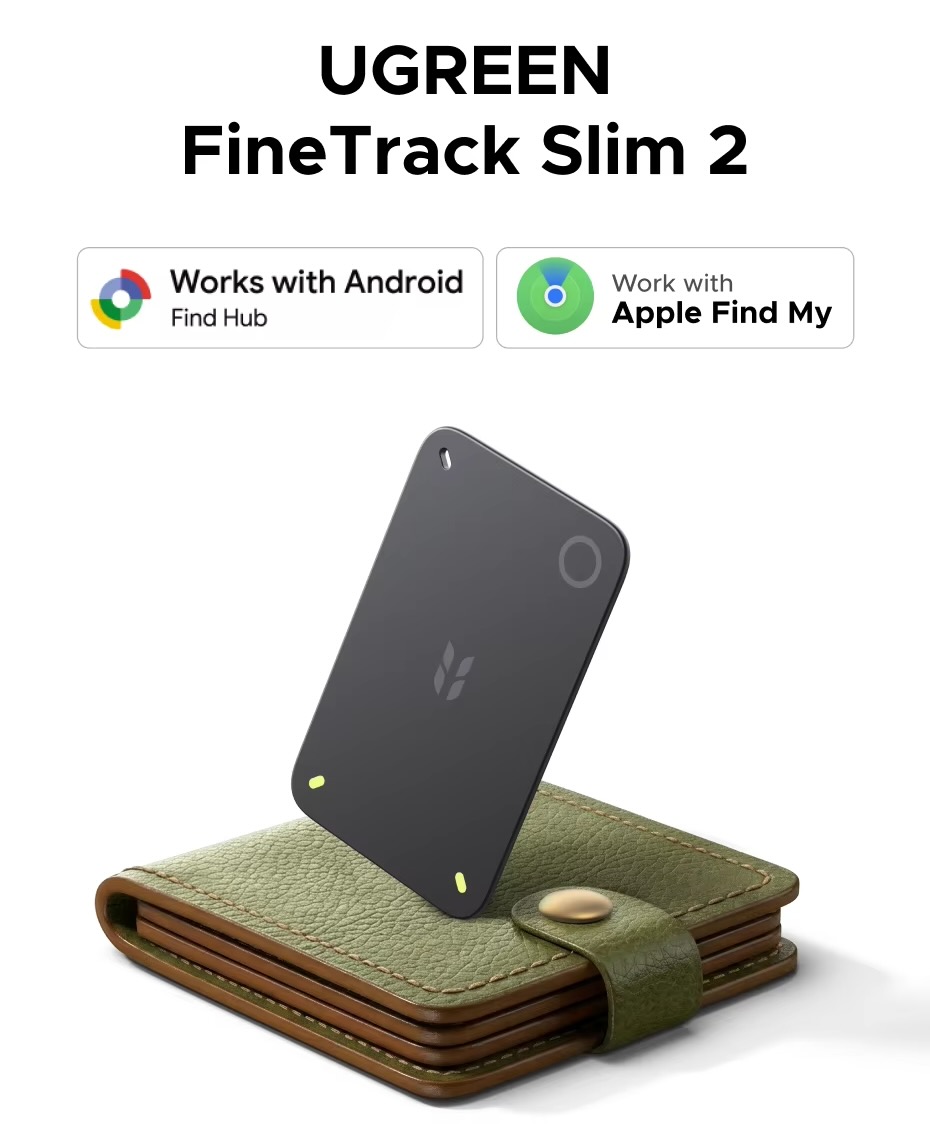 כרטיס תג מעקב UGREEN FineTrack Slim Duo לכל מכשירי אנדרואיד ואייפון!