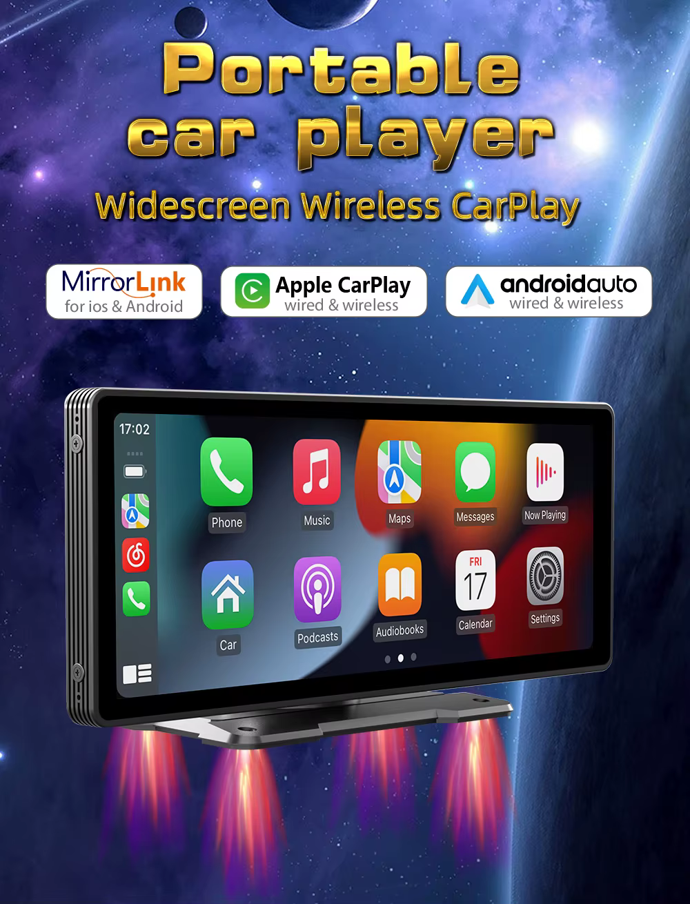 מסך חכם נייד לרכב 10.26 אינץ' עם CarPlay ו-Android Auto – בריסוק מחיר!