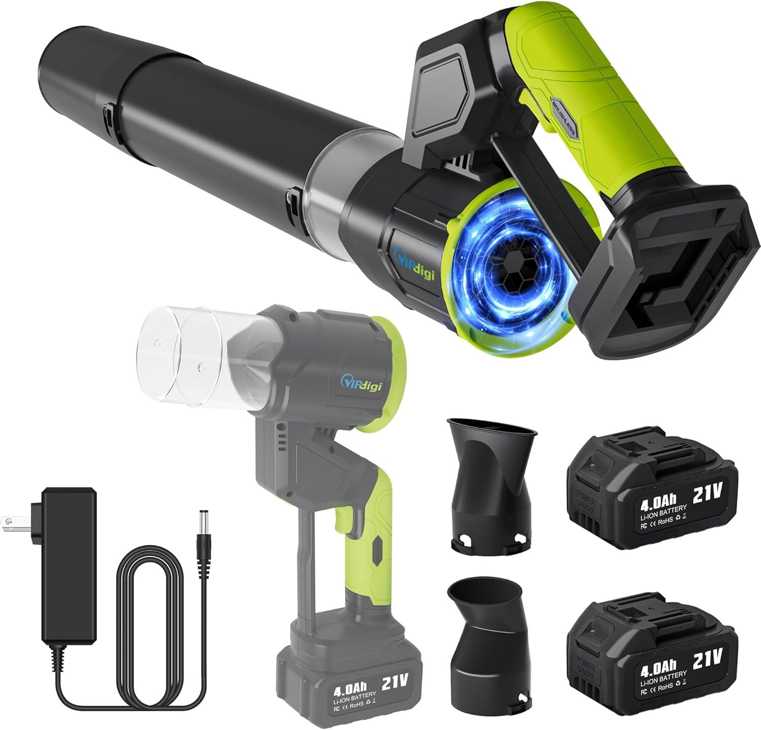 מפוח עלים נטען VIPDIGI כולל 2 סוללות 4.0A במחיר הזייה ושילוח חינמי!