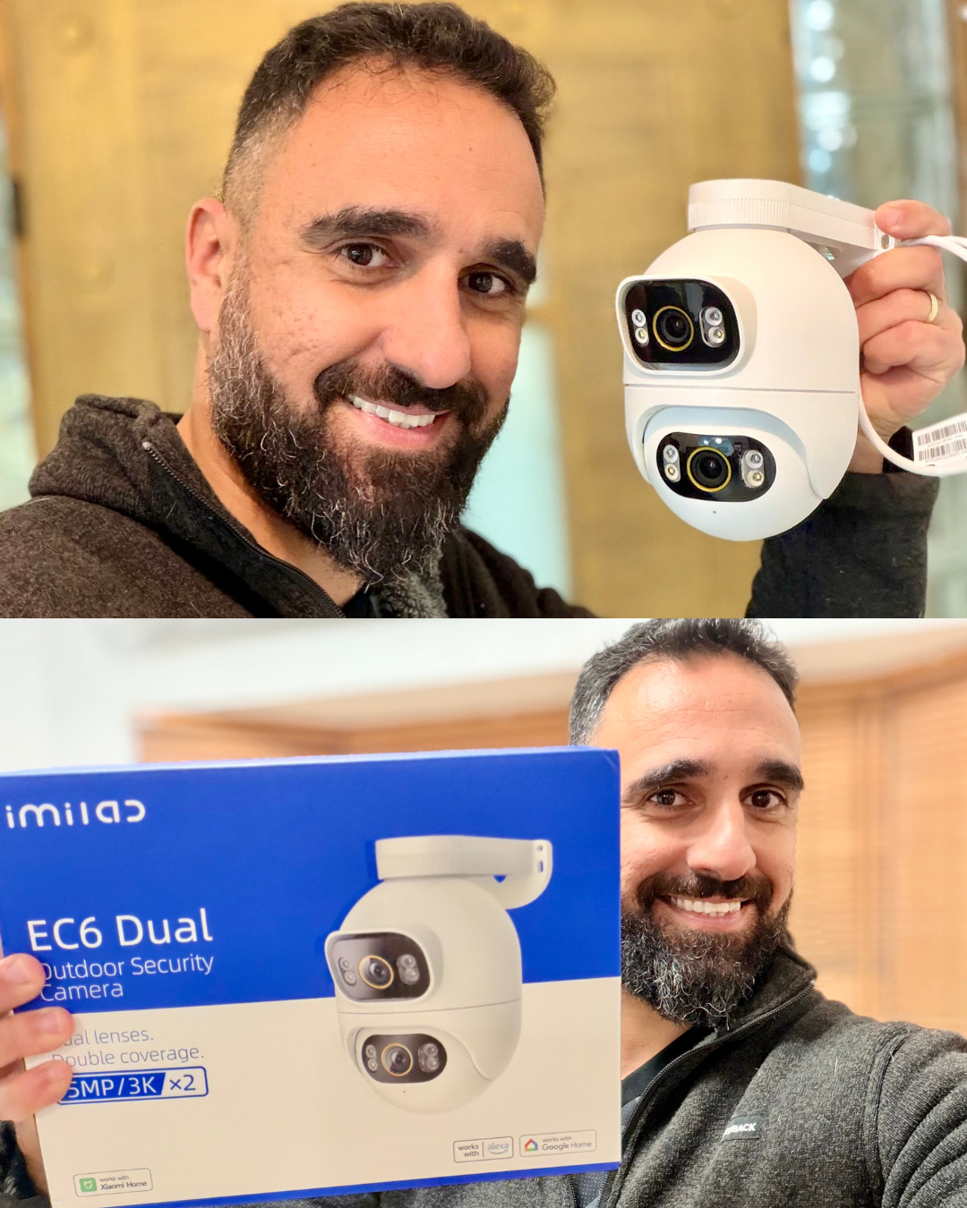 מצלמת האבטחה החיצונית 360 הכפולה IMILAB EC6 Dual 3K+3K במחיר מדהים!