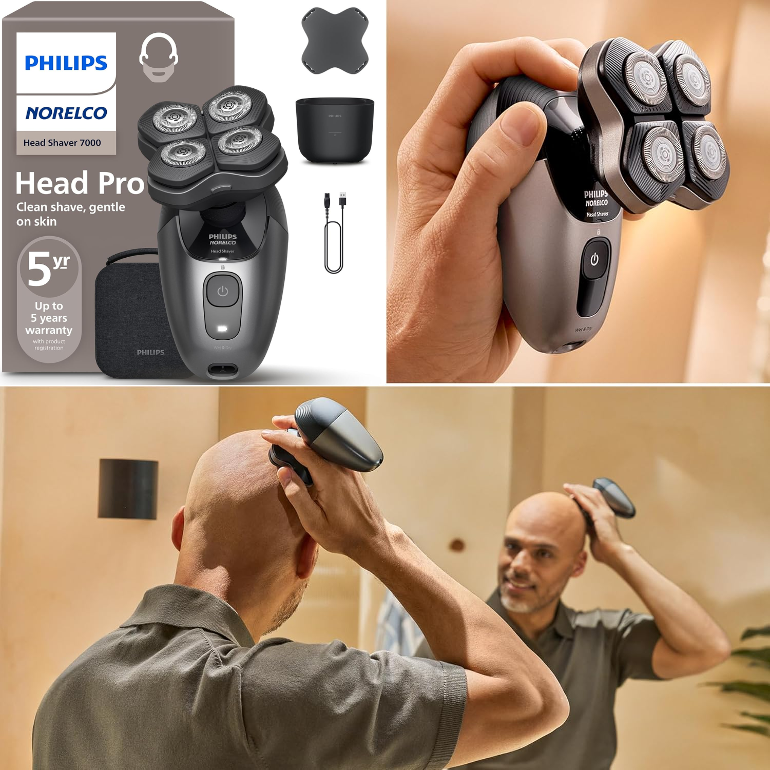 מכונת גילוח לראש Philips Norelco Pro 7000 Series במחיר הזול אי פעם מכונת גילוח לראש Philips Norelco Pro 7000 Series במחיר הזול אי פעם