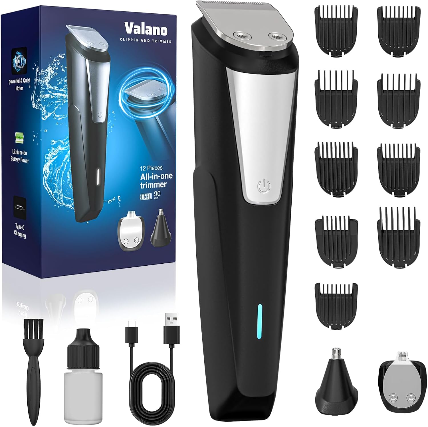 קוצץ זקן ומכונה תספורת לגבר Valano – ערכת טיפוח נטענת במחיר לא אפשרי!!