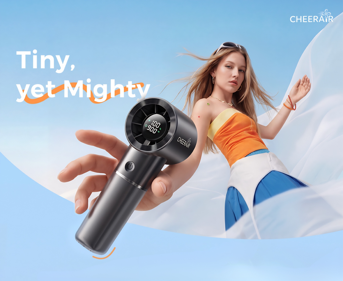 מאוורר נייד נטען CHEERAIR טייפ סי סוללה ענקית 5000mAh במחיר טירוף!!