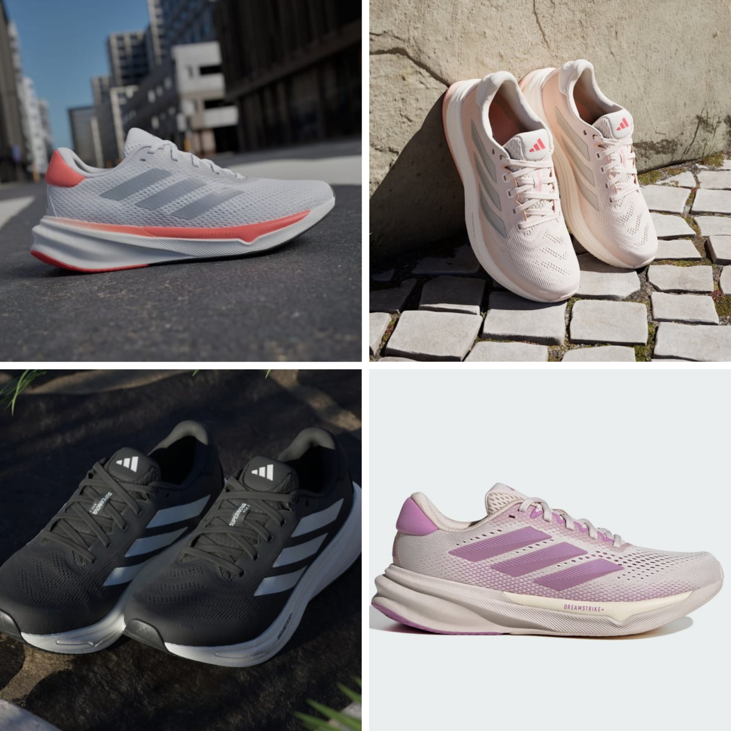 נעלי הריצה אדידס מסדרת adidas Supernova לנשים ב70% הנחה! סדרת נעלי ריצה לנשים Adidas Supernova – השוואת דגמי Rise, Stride, Solution ו-Prima.
