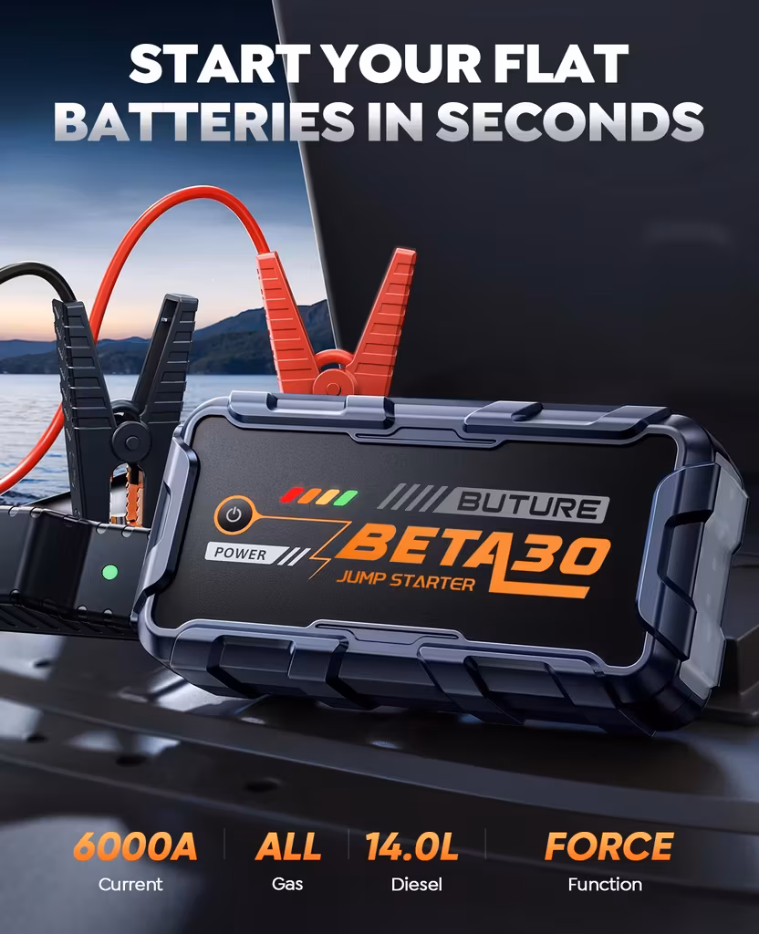 בוסטר התנעה חזק וסוללת גיבוי BUTURE BETA30 6000A – סקירה ומחיר סייל