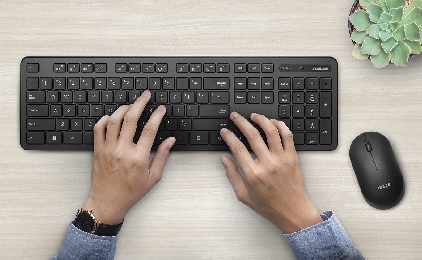 סט מקלדת ועכבר אלחוטי ASUS CW100 עברית אנגלית – אסוס