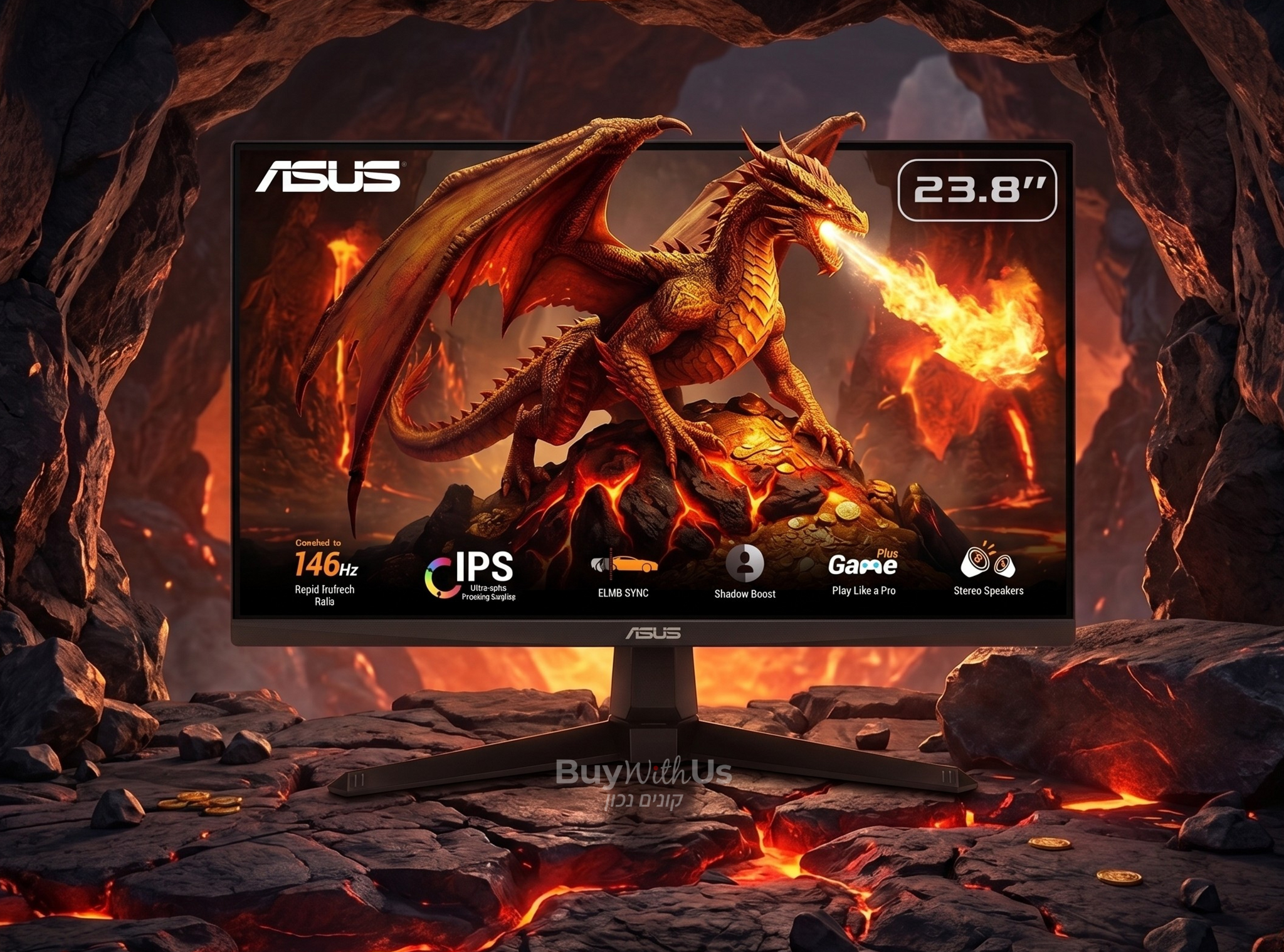 מסך גיימינג ASUS TUF Gaming VG249QE5A 24" Fast IPS 146Hz