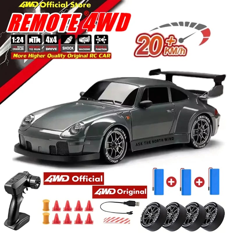 מכונית דריפט ומרוצים על שלט 4WD RC Drift Car (1:24)