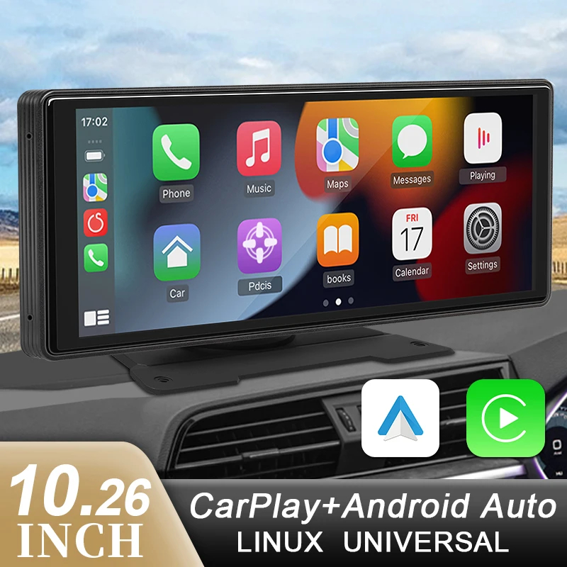מסך חכם נייד לרכב הכי מבוקש 10.26 אינץ' עם CarPlay ו-Android Auto