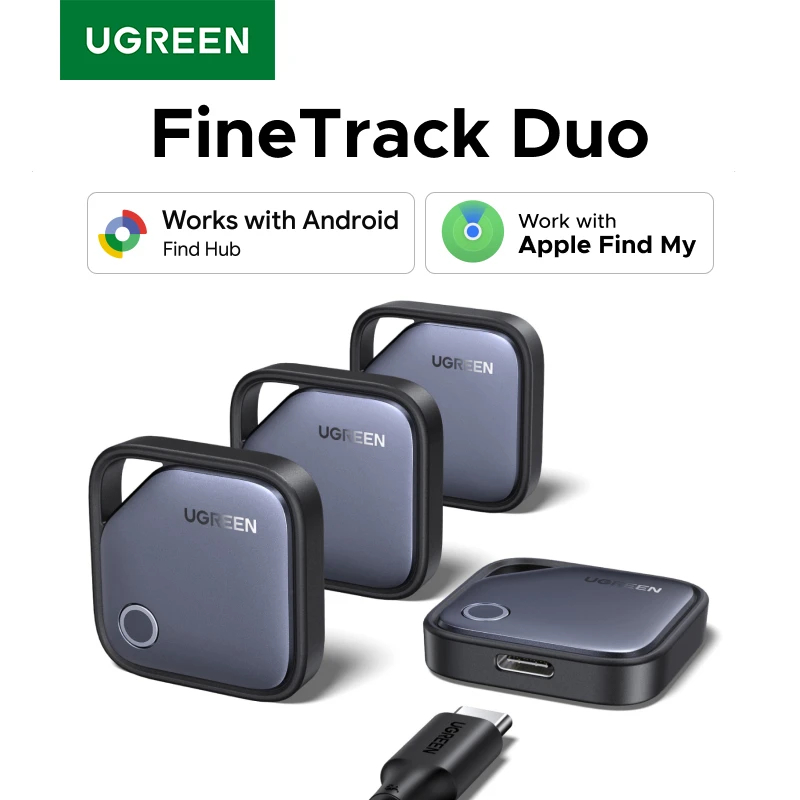 תג מעקב כולל טעינה טייפ סי Ugreen FineTrack Duo למכשירי אייפון/אנדרואיד במחיר רצפה!