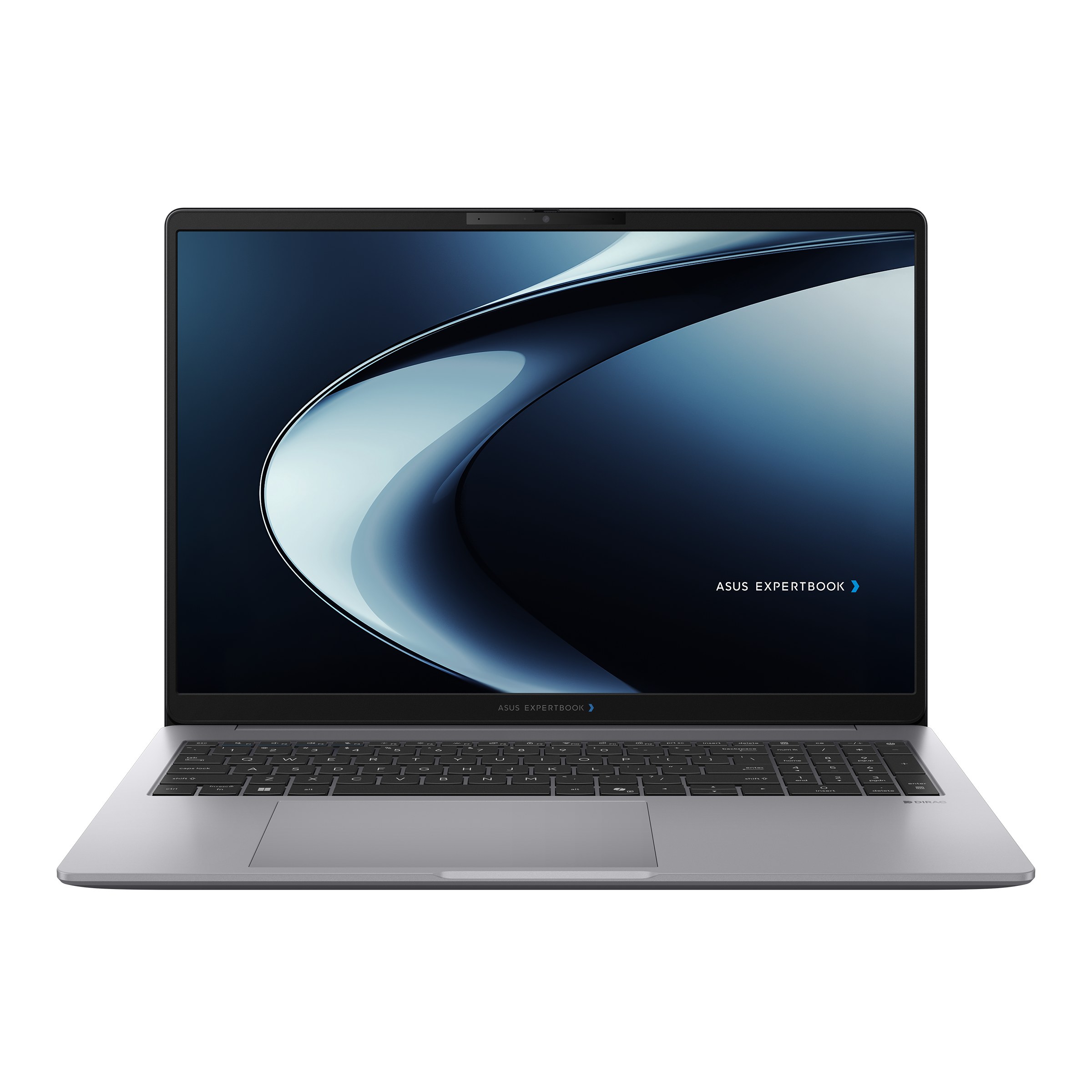 מחשב נייד ASUS ExpertBook P3 בצבע Misty Grey, פתוח עם מסך 16 אינץ׳