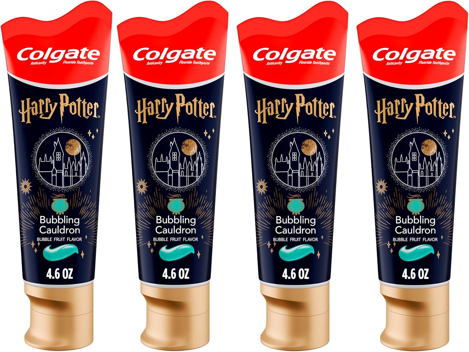 מארז 4 שפורפרות משחת שיניים לילדים Colgate Kids Harry Potter בטעם מסטיק