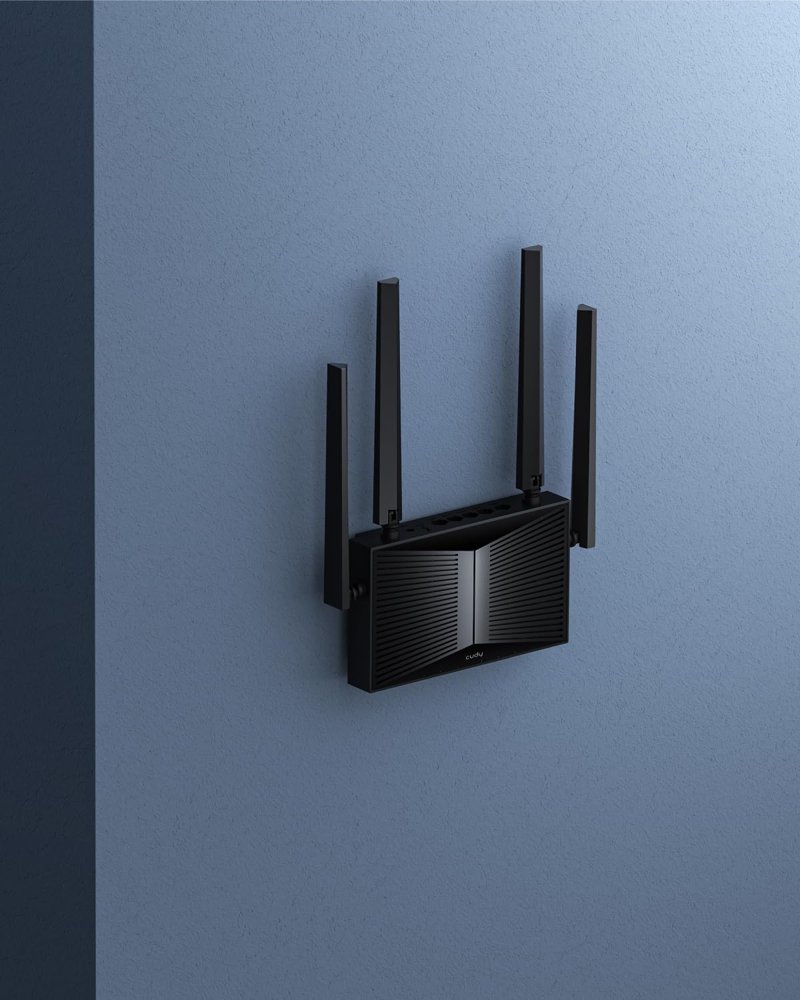 ראוטר Wi-Fi 7 של Cudy BE3600 תלוי על הקיר