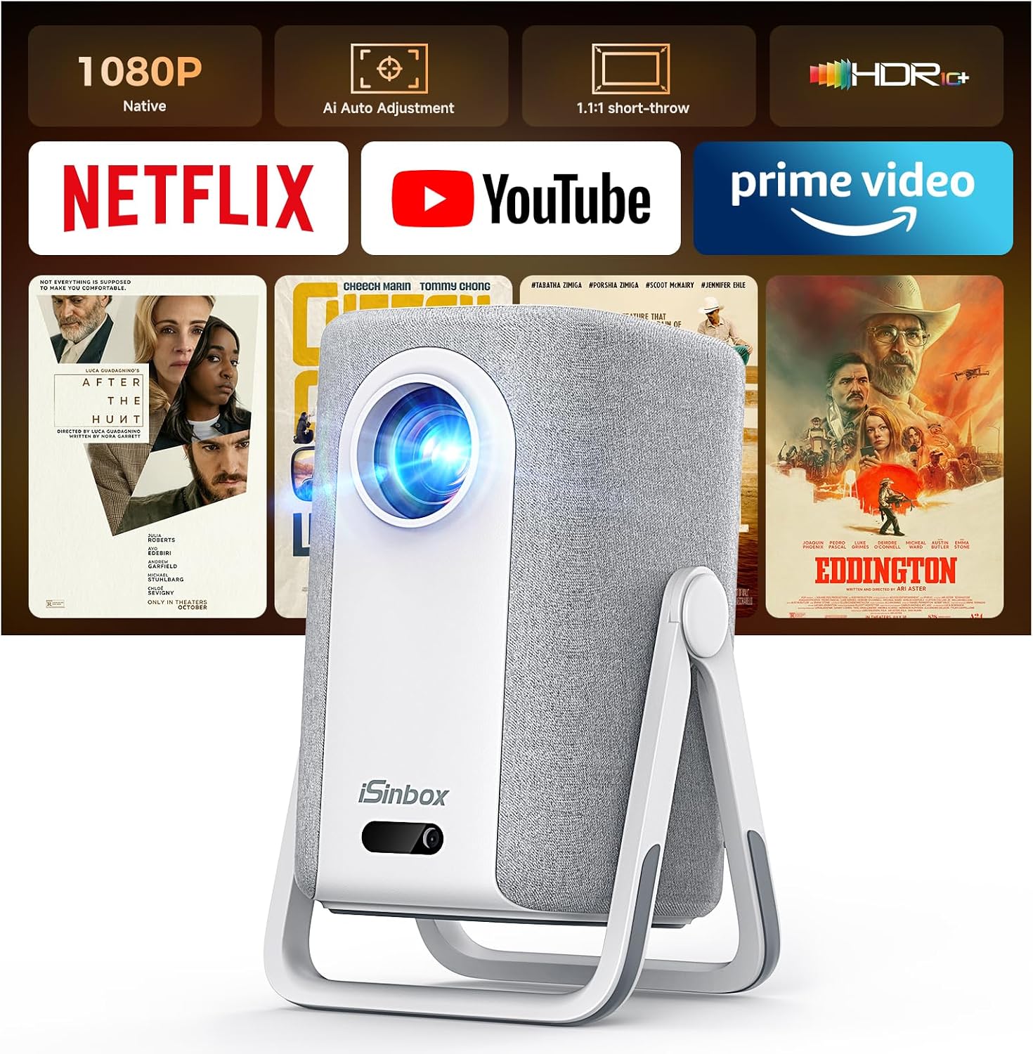 מקרן חכם נייד iSinbox AC311 Short Throw Full HD עם תמיכה ב־4K