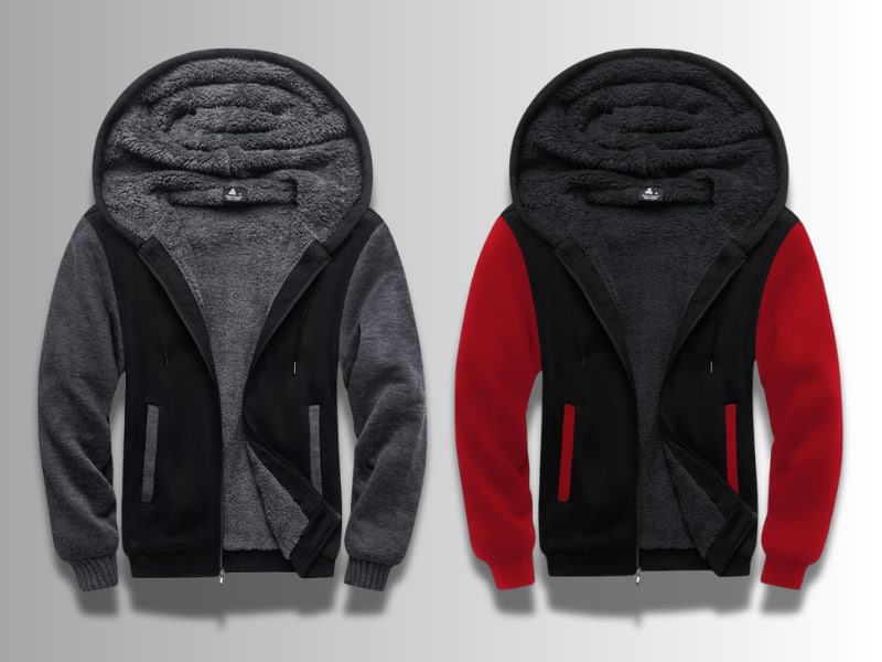 קפוצ'ון פליז עבה ומחמם עם רוכסן לגברים SCODI Heavyweight Fleece