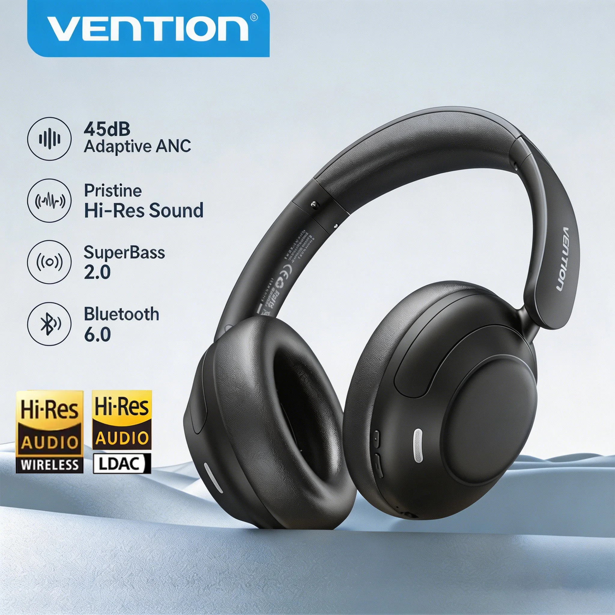אוזניות אלחוטיות Vention LH01 עם ביטול רעשים אקטיבי