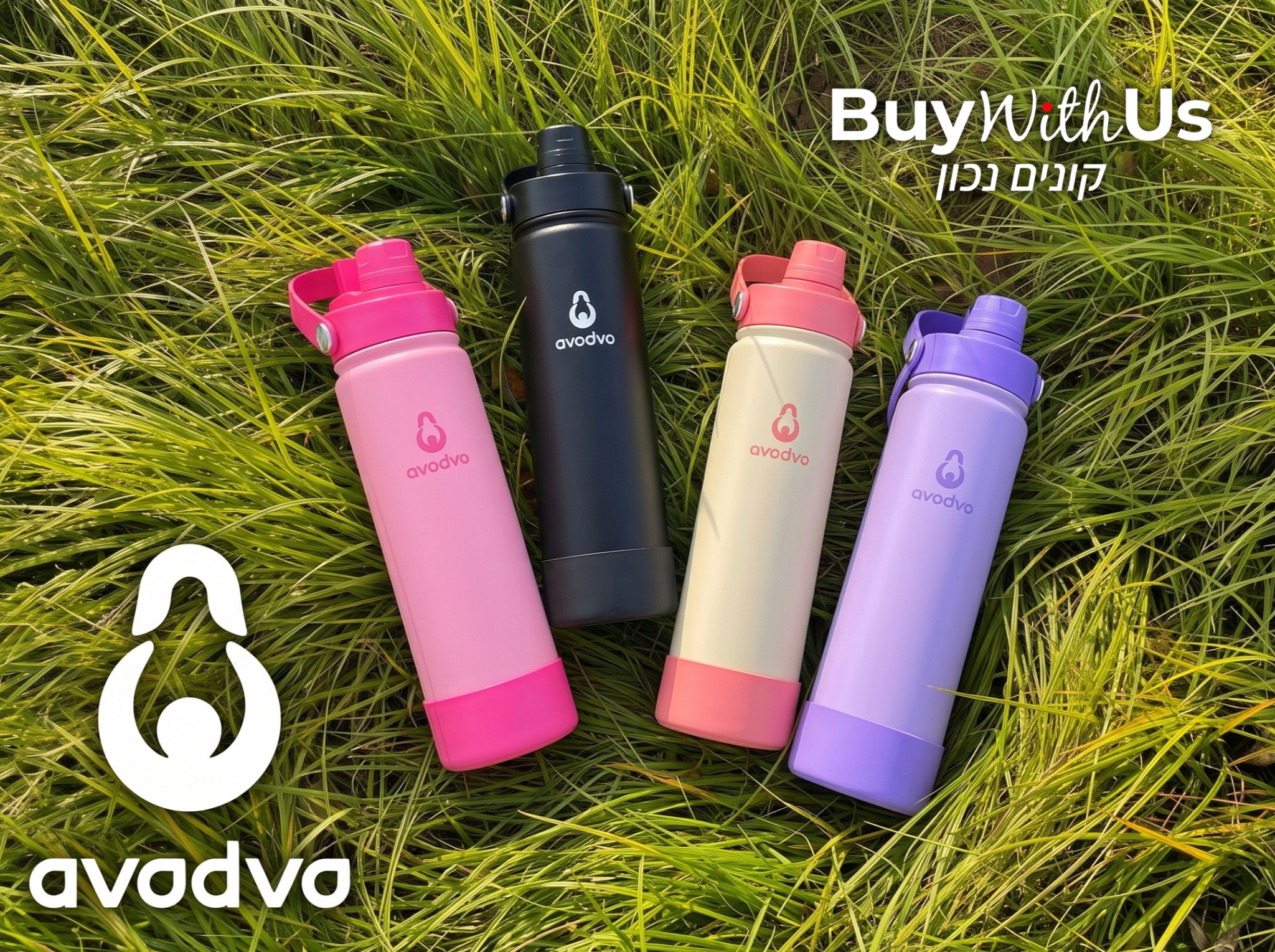 בקבוק מים תרמי avodvo בנפח 710 מ״ל עם מכסה 2 ב-1 לקש ולפיה בקבוק מים תרמי avodvo בנפח 710 מ״ל עם מכסה 2 ב-1 לקש ולפיה