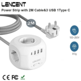 כבל מאריך 2 מטר + מפצל קוביה 4 שקעים + 4 חיבורי USB מבית Lencent במחיר טירוף!