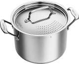סיר פסטה של Cuisinart מפלדת אל-חלד עם כיסוי מסננת בנפח 5.7 ליטרים