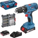 מקדחה רוטטת נטענת Bosch Professional GSB 18V-21 – סט מלא עם 2 סוללות וסט אביזרים