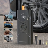 מדחס אוויר נייד לניפוח צמיגים כולל סוללת 6000mAh ותאורת לד