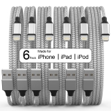 הלם של מחיר! מארז 6 כבלי USB  אל לייטנינג לאייפונים מורשי MFI במחיר בדיחה!