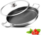 שקשוקה? מחבת נונסטיק 33 ס"מ Vinchef עם מכסה זכוכית במחיר שווה ושילוח חינמי!