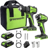 באנדל מברגה/מקדחה + אימפקט Greenworks 24V Brushless במחיר שובר שוק!