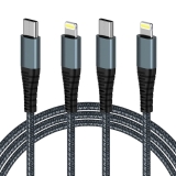 מטורף! 2 כבלים ארוגים לטעינת אייפון בחיבור Lightning מאושרי MFI בחינם!!