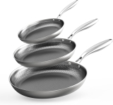 סט 3 מחבתות COOKER KING  עם 3 שכבות וציפוי נונסטיק תואמות אינדוקציה במחיר שווה!