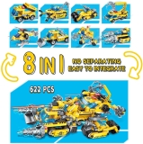 משחק הנדסי לילדים 8 ב1 עם 622 חלקים במחיר הזוי!
