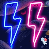 טירוף! מארז של 2 שלטי ניאון מוארים בצורת ברק במחיר הזייה