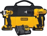 סט מברגת אימפקט ומקדחה  DEWALT DCK240C2 20V במחיר מטורף!