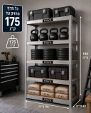מערכת 5 מדפים 90x40x180 ס"מ עד 175 ק"ג – מגולוון במחיר חיסול!