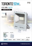 פנס הצפה עם חיישן תנועה אוטומטי 50W דגם Toronto מבית Omega במחיר חיסול