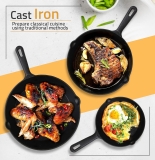 סט 3 מחבתות ברזל יצוק בגדלים של 15,20 ו26 ס"מ Utopia Kitchen במחיר חגיגה!