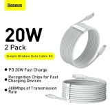 סט של 2 כבלי Baseus USB PD 20W מסוג Type C או Lightning במחיר הצגה!