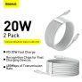 סט של 2 כבלי Baseus USB PD 20W מסוג Type C או Lightning במחיר הצגה!