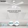 מאוורר תקרה עם גוף תאורה CCT ושלט רחוק "Semicom Energy 42