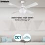 מאוורר תקרה עם גוף תאורה CCT ושלט רחוק "Semicom Energy 42